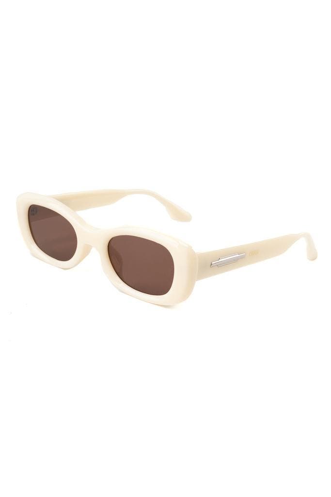 KIMU® Zonnebril Y2K Rond Cat Eye Beige Montuur Bruine Glazen, Sieraden, Tassen en Uiterlijk, Zonnebrillen en Brillen | Dames, Bruin