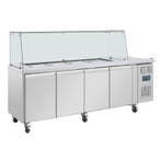 Polar U-serie vierdeurs saladette met vierkant kuchscherm, Verzenden, Nieuw in verpakking, Koelen en Vriezen
