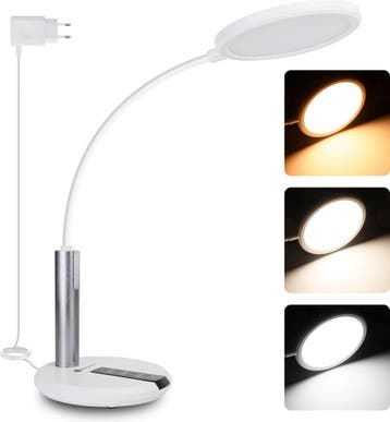 Bureaulamp - Tafellamp - Tafellamp slaapkamer - Wit - Aigost, Verzenden, Zo goed als nieuw