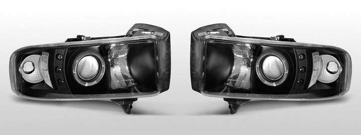 Koplampen Angel Eyes | Dodge Ram 1994-2001 | zwart, Auto-onderdelen, Verlichting, Nieuw, Dodge, Verzenden