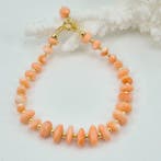 Koraal - Zilver, Verguld - Armband - Roze koraal, Antiek en Kunst, Curiosa en Brocante