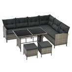 Loungeset Manacor - Grijs - Incl. Kussens, Tuin en Terras, Tuinsets en Loungesets, Verzenden, Nieuw