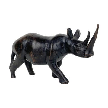 Sculptuur neushoorn - Houtsnijwerk - Ebbenhout, Ophalen of Verzenden, Nieuw
