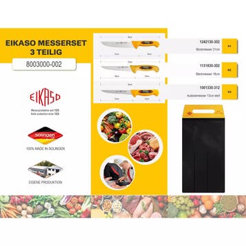 Eikaso Solingen Messenset – 3-delig – Molybdeenstaal –, Ophalen of Verzenden, Nieuw, Overige materialen, Bestekset
