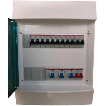 ABB groepenkast IP41 11 groepen, 3 aardlekschakelaars, 1, Ophalen of Verzenden, Nieuw
