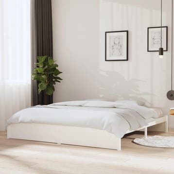 vidaXL Bedframe massief hout wit 200x200 cm, Verzenden, Wit, Overige maten, 200 cm