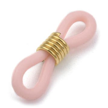 10 x brillenkoord eindje, roze, rubber, 20 x 7mm goud, Ophalen of Verzenden, Nieuw, Draad