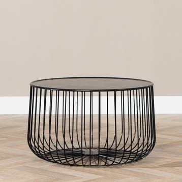 50% Korting: Salontafel Senna zwart metaal, Ophalen, Zo goed als nieuw, Rond, Modern