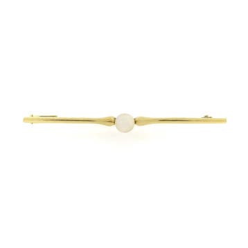 Gouden broche met cultivé parel, Gebruikt, Ophalen of Verzenden, Met edelsteen, Goud