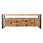 Tv-meubel Mangohout Britt 190 cm, Huis en Inrichting, Kasten | Televisiemeubels, Verzenden, Nieuw, Overige houtsoorten, Industriële meubels