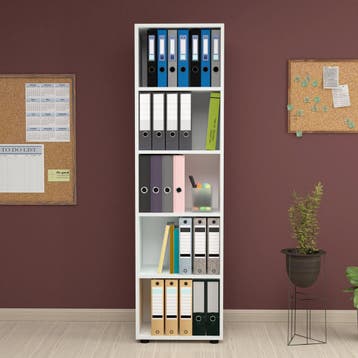 [en.casa] Boekenkast schap Vara 178x49x30 cm wit, Verzenden, Nieuw