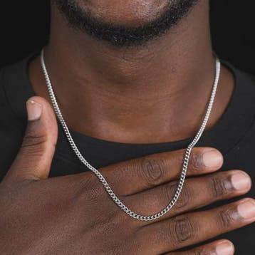 Heren Cuban Ketting 3mm - Stijlvol Roestvrij Staal & Titaniu, Verzenden, Nieuw
