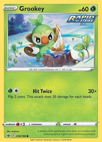 Grookey 016/198 Chilling Reign, Ophalen of Verzenden, Nieuw, Losse kaart, Foil