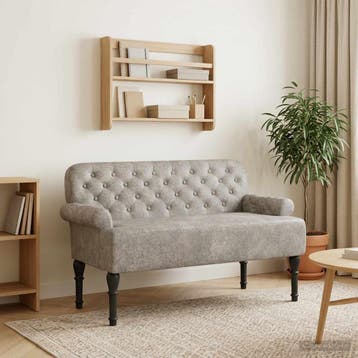 vidaXL Loungebank met knopencomfort Lichtgrijs 120 x 65 x 78, Verzenden, Nieuw, Minder dan 150 cm
