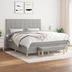 vidaXL Boxspring met matras stof lichtgrijs 160x200 cm, Huis en Inrichting, Slaapkamer | Bedden, Verzenden, 200 cm, 160 cm, Nieuw