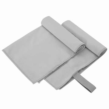 vidaXL Sporthanddoeken 2 st Grijs 50 x 30 cm Polyester en, Verzenden, Nieuw, Grijs