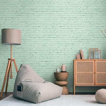 Profhome 398281-GU Fotobehang baksteen mat turkoois groen, Verzenden