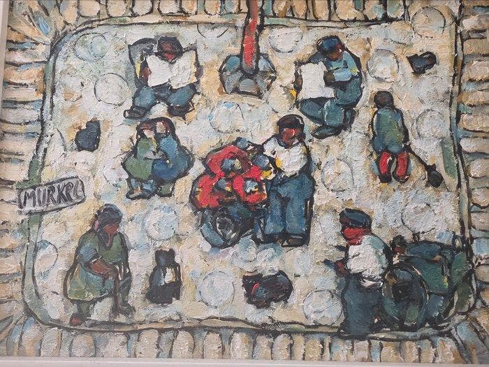 Charlotte Murkrl Schubert (1914-2002) - Pariser straßenszene, Antiek en Kunst, Kunst | Schilderijen | Modern