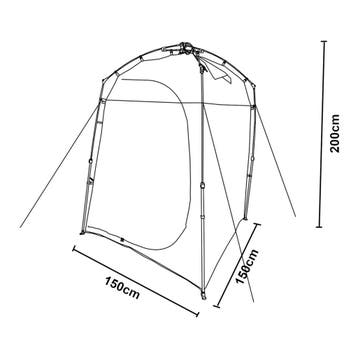 Automatische douche tent Ayas 150x150x200 cm blauw en grijs, Caravans en Kamperen, Verzenden, Nieuw