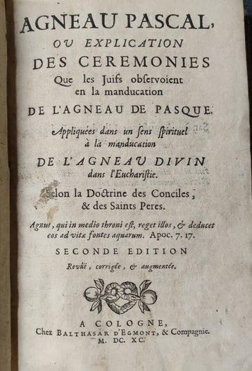Abbé jean richard - Agneau Pascal - 1690, Antiek en Kunst
