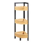 Hoekkast Tervola met 3 planken 80x23x31,5 cm zwart naturel e, Verzenden, Nieuw