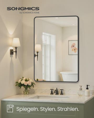 Rechthoekige Wandspiegel met Aluminium Frame en Veiligheidsg, Verzenden, Nieuw