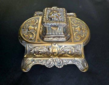 Inktpot - Baroque / Rococo Revival - Messing, Antiek en Kunst