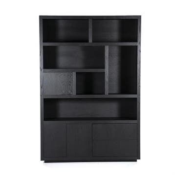 Kabinet Helsinki 150x220cm 2-delig 3-drs. 2 laden - zwart, Nieuw