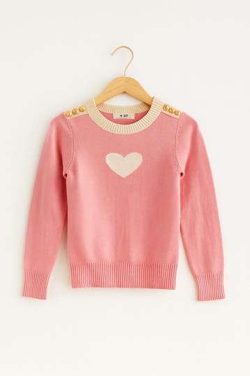 Roze meisjes sweater met hart en goudkleurige knopen|NIEUW, Ophalen of Verzenden, Nieuw, Meisje, Trui of Vest