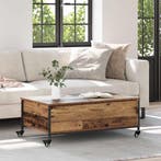 vidaXL Salontafel Oud Hout 91 x 55 x 32 cm Bewerkt hout, Huis en Inrichting, Tafels | Salontafels, Verzenden, Nieuw, 50 tot 100 cm