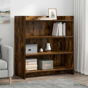 vidaXL Dressoir Gerookt eiken 75 x 36 x 80 cm Bewerkt hout, Verzenden, Nieuw, Overige houtsoorten, Minder dan 50 cm