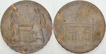 Brons medaille 1900 Frankreich Dritte Republik 1870-1940, Verzenden