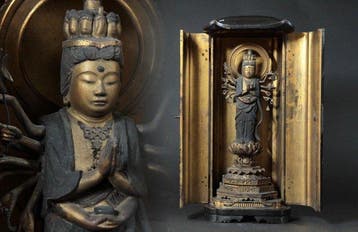 Thousand-Armed Kwan Yin (Senju Kannon) Statuette in, Antiek en Kunst