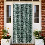 vidaXL Vliegengordijn 100x220 cm chenille groen en wit, Verzenden, Nieuw, Groen