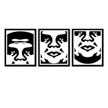 Shepard Fairey (OBEY) (1970) - 3-Face (white) - Signed