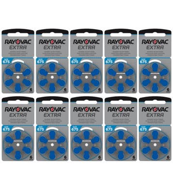 Rayovac Hoorapparaat batterij 675AU blauw (60 stuks), Ophalen of Verzenden, Nieuw