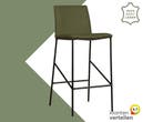 Leren barkruk hoog Favor - Toledo Olive (olijf/groen) -, Nieuw, Leer, Ophalen of Verzenden, 90 cm of meer