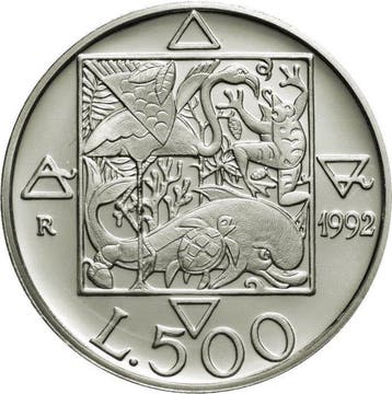 Italië. 500 Lire 1992 Flora e Fauna d Italia  BU (Zonder