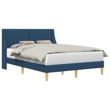 vidaXL Bedframe 192 x 144 x 96 cm aansluitplaat, Verzenden, Nieuw, Blauw, Stof