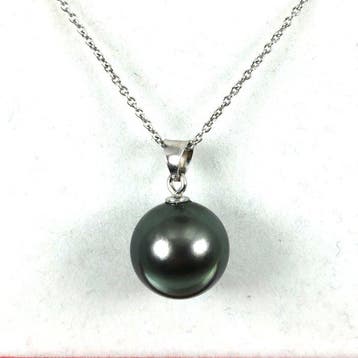 Halsketting Zilver Parel - Tahiti RD Ø12,8MM Peacock, Nieuw
