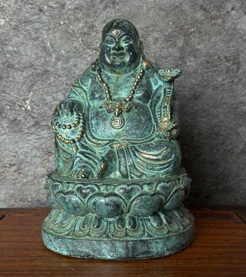 Lachende Boeddha 18 cm / 1.9 kg - Beeld - Azië, Antiek en Kunst