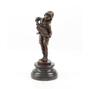 Bronzen beeld van een Harmonica Speler (Interieur), Verzenden, Nieuw