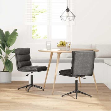 vidaXL Eetkamerstoelen 2 st kunstleer zwart, Huis en Inrichting, Stoelen, Verzenden, Nieuw, Zwart