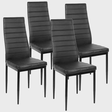 Set van 4 Eetkamerstoelen - Gestoffeerd PU Leer met Metalen, Huis en Inrichting, Verzenden, Nieuw