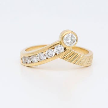 Ring - 18 karaat Geel goud Diamant (Natuurlijk), Sieraden, Tassen en Uiterlijk, Ringen, Nieuw