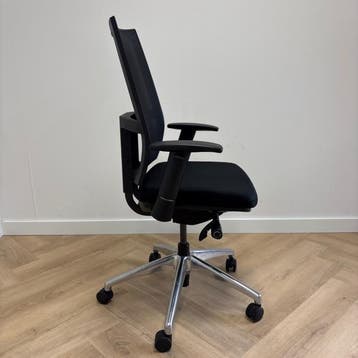 ergonomische bureaustoel, zwart - chroom - Gratis Bezorging, Ophalen of Verzenden, Ergonomisch, Gebruikt, Bureaustoel