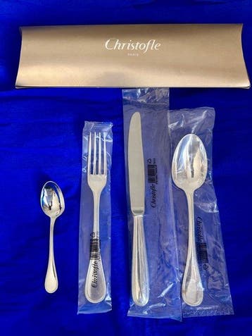 Christofle - Bestekset (4) - parels - Verzilverd -