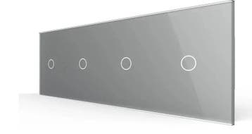 Livolo | Grijs | Touch Dimmer Wisselschakelaar | 1+1+1+1 |, Ophalen of Verzenden, Nieuw, Schakelaar