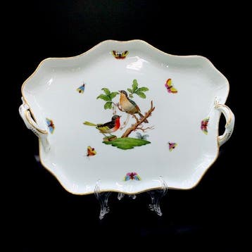Herend - Large Trapezoid Serving Platter/Tray with Handles