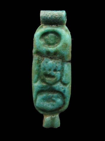 Oud-Egyptisch Faience Amulettenplaat met koninklijke naam